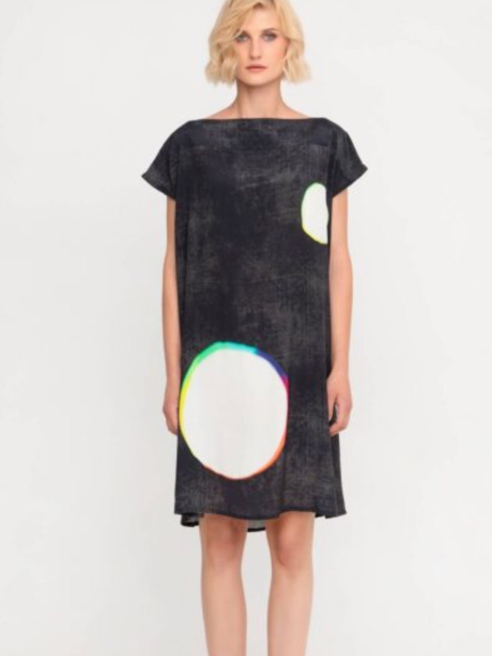 Ozai N Ku Orbit Dress, a black washed soft dress size large new without tags